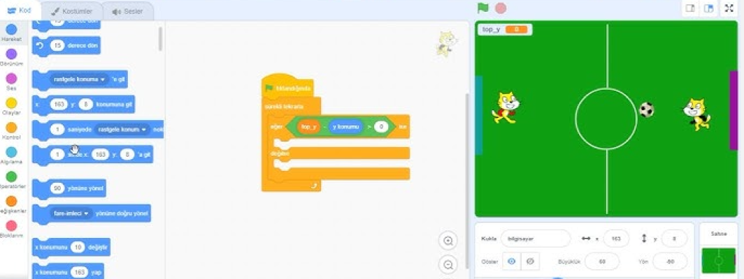 Scrahtch ile futbol oyunu tasarlama